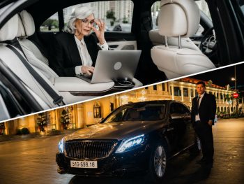 First Class Mercedes S-Class – Suitable for up to 3 people – 2 carry-on bags and 1 standard checked bag – Complimentary bottled water and wet wipes