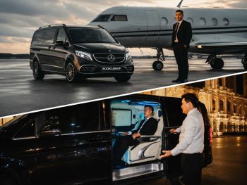 Mercedes V-class SUV - Business Class - Accommodates up to 5 people - 5 carry-on bags and 2 standard checked bags - Complimentary bottled water