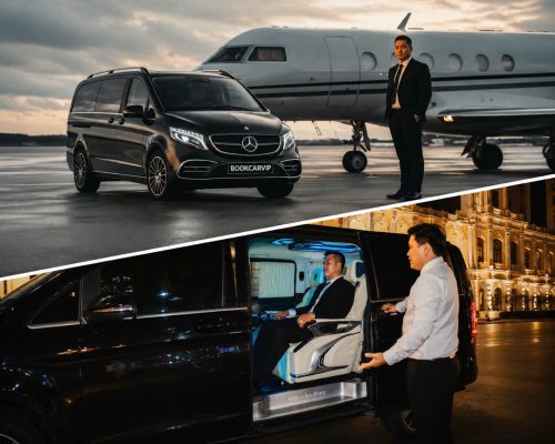 Mercedes V-class SUV - Business Class - Accommodates up to 5 people - 5 carry-on bags and 2 standard checked bags - Complimentary bottled water